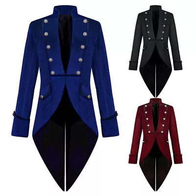 Men Vampire Long Jacket Frock Coat Showman Tuxedo Tailcoat Dress Victorian Coat • $41.99