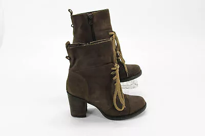 Miz Mooz Women Boot Minnie Size 6M Brown Ankle Bootie Heel Pre Owned Qp • $47.95