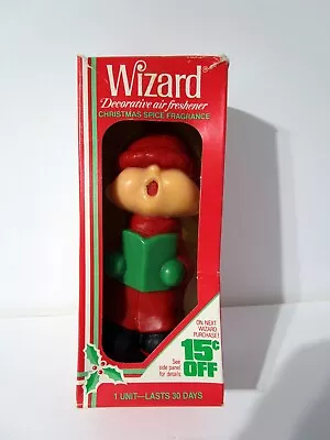 Vintage NEW In Box 1980's Wizard Air Freshener Decorative Christmas Caroler Boy • $6.99