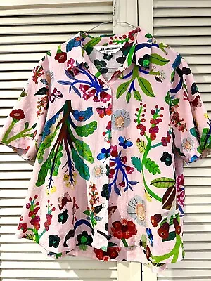 Pretty GORMAN “Garden” Silk Cotton Shirt Top * Size 12 • $145