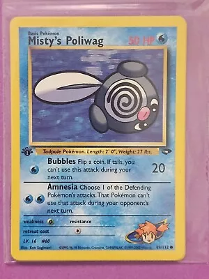 Pokemon Cards MISTY'S POLIWAG 1st Edition GYM CHALLENGE  -  89/132 MINT • $7