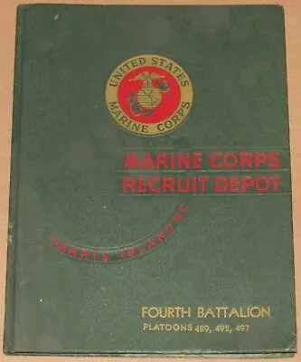 C.1951 US MARINE CORPS RECRUIT DEPOT YEARBOOK PARRIS ISLAND SOUTH CAROLINA • $20