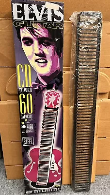 Vintage Atlantic ELVIS PRESLEY Guitar Shaped CD Tower Rack Wall Mount Free Stand • $175.44