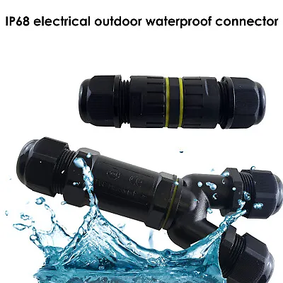 3 Pole Core Joint Outdoor IP68 Waterproof Electrical Cable Wire Connector UK • £7.89