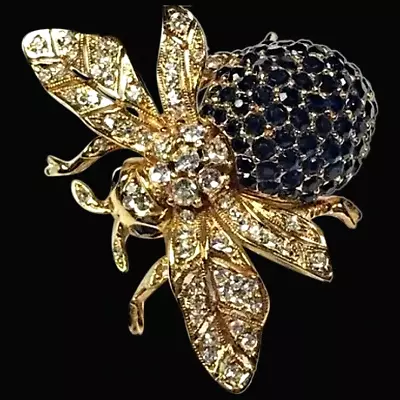 CINER 100th Anniversary Commemorative Jet Black And Pave Crystals Bee Pin • $145