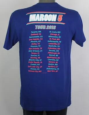 Maroon 5 2018 Tour Double Sided Blue T-Shirt Mens L • $12.99