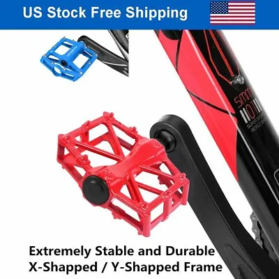9/16  Aluminum Bicycle Pedals Bike Pedals Road Mountain Sealed Bearings Platform • $12.77