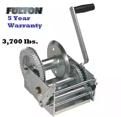 FULTON 2 SPEED TRAILER WINCH 3700 Lb W/ BRAKE Z-MAX 600 ZINC CABLE USE BOAT BULK • $336.38