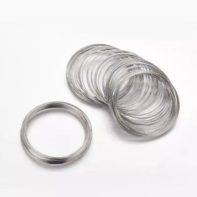 Steel Memory Wire Platinum Silver Colour 55 Mm X 0.6 Mm Bracelet / Bangle Size • £2.89