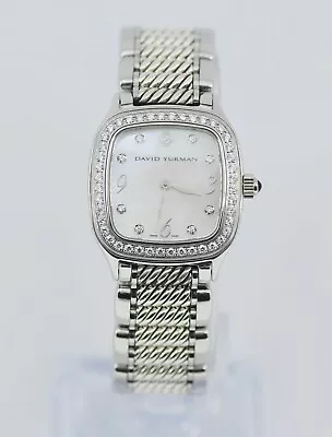 David Yurman Thoroughbred Diamond Stainless Steel Watch T304 • $1800