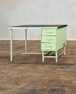  Mid Century Metal Desk. Mint Green Industrial  • £175