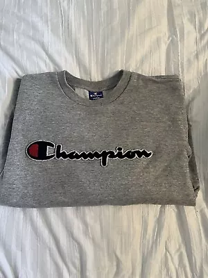 Grey Champion Jumper Size Large • £9.99