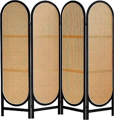 4 Panels Room Divider Foldable Wooden Room Dividers Individual Privacy Screens M • $202.39