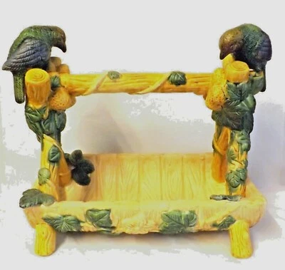 £85 • Buy Most Unusual & Decorative Majolica Bird Bath Decorated With Birds & Ivy