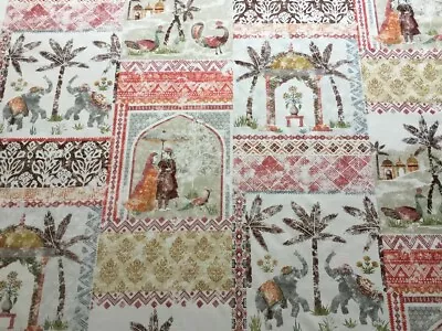 £66.99 • Buy Jane Churchill Curtain Fabric  Kashmir Garden  3m Red/orange - Linen Mix