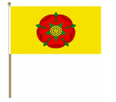 Lancashire New Large Hand Waving Flag On Wooden Pole Stick 18  X 12  • £8.99