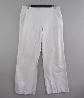 Queenspark Pants Womens 14 White Short Cropped Wide Leg Pockets • $23.95