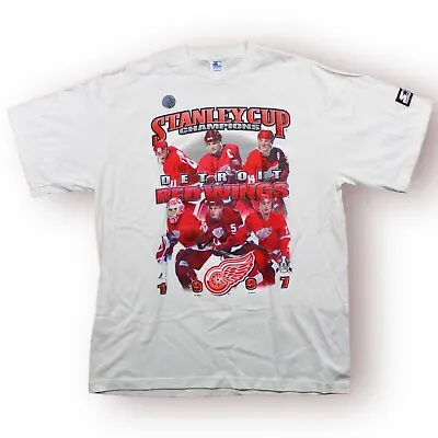 Starter Detroit Red Wings 1997 NHL Stanley Cup Champs T-Shirt Vintage Size XL • $24.50