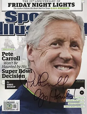Pete Carroll SEAHAWKS Autographed Signed SPORTS ILLUSTRATED Beckett NO LABEL • $145