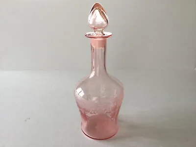 Elegant Glass Cambridge Rosalie Pink Peach Blow 9 1/2” #315 Decanter • $199.99