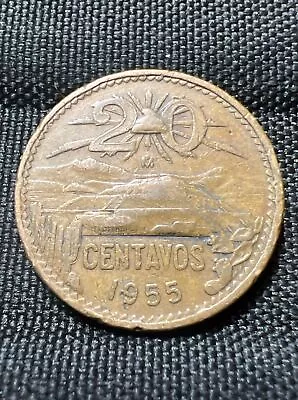 *Beautiful* Authentic Mexico 20 Centavos .950 (95%) Copper Coin  Cap And Rays  • $9.95