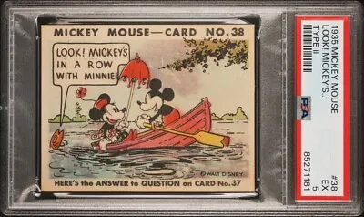 1935 Mickey Mouse Gum Card  #38 Type II  Look Mickey's...  (PSA 5 EX) • $350