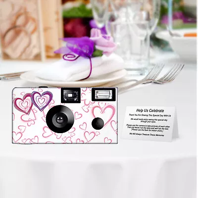 5 Wedding Hearts Single Use Disposable Cameras Fun Cameras Fuji Film (F50203) • $83.45