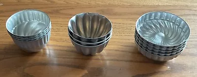 Mini Bundt Cake Baking Tins Tart Jello Molds Lot Of 12 Aluminum Metal Vintage • $9.99