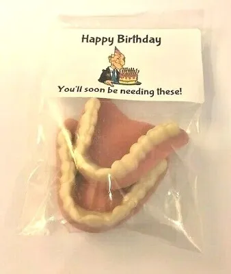 Birthday Retirement Novelty Fun Joke Gift Jelly Gummy Dentures False Teeth • £5.25