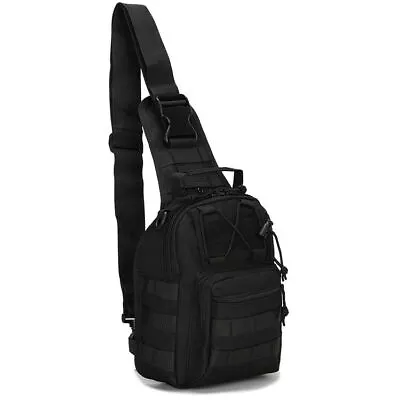 Outdoor Tactical Sling Bag Military MOLLE Crossbody Pack Chest Shoulder Backpack • $12.34