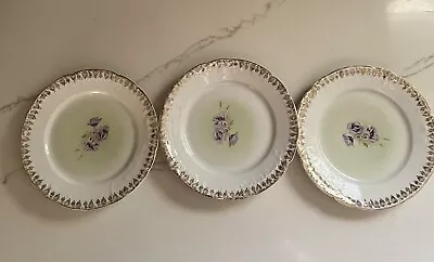 C.T. GERMANY 3 Dish Ceramic Plate Set SIGNED W/ Floral Design • $45