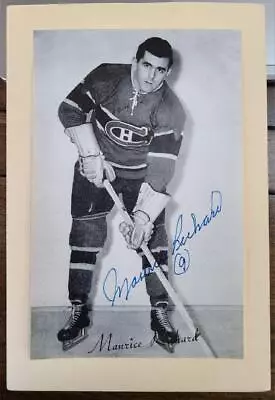 Maurice Richard Signed 1944-1963 Bee Hive Photo Card Group 2 Canadiens Dec • $99.99