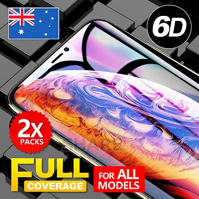$2.95 • Buy For IPhone XS X 8  Tempered Glass /TPU Screen Protector 6D Full Cover