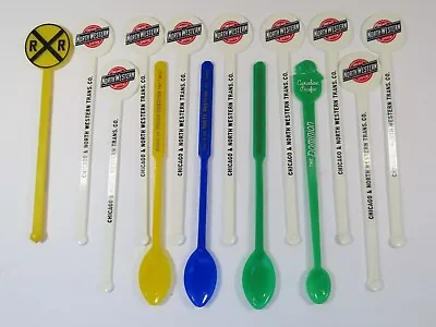 14 Vintage Swizzle Stir Sticks Canadian Pacific Northwestern Railroad Lot C2478 • $11.77