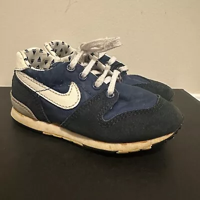 1987 Vintage Nike Baby Toddler Navy Blue White Running Shoes Sz. 7.5c • $58.52