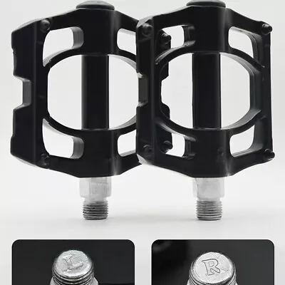 9/16  Bike Pedals Road Bicycle Aluminum Sealed DU Bearing Metal Flat Pedals USA • $13.99