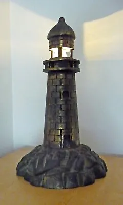 Antique Brass Lighthouse Boudoir Lamp/Nightlight • $420
