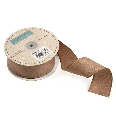 Linen Natural Look Wire Edge Ribbon In Assorted Lengths By Groves New • £1.28