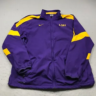 LSU Tigers Jacket Mens XL Purple Yellow Nike Storm Fit Full Zip NCAA Logo • $29.99