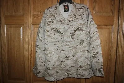 US Military Issue USMC Marine Combat Shirt Desert MARPAT Medium Insect Guard N2 • $9.95