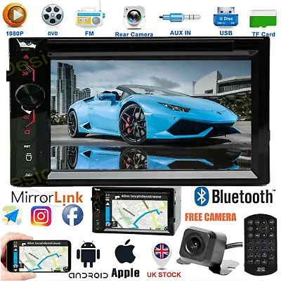 HD Camera & Car Stereo Radio For GPS Navi CD Player 2DIN Wifi USB IOS Android • $106.62