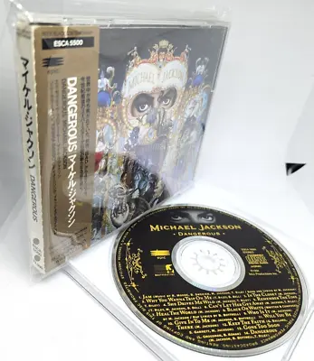MICHAEL JACKSON Dangerous Japan 1st Edition ESCA 5500 W/OBI 14tracks 1991 F/S • $29.99