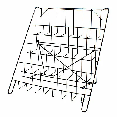 Counter Card Rack Display Stand In Black  - 4 Tier Wire Book Magazine (E8B) • £28.07