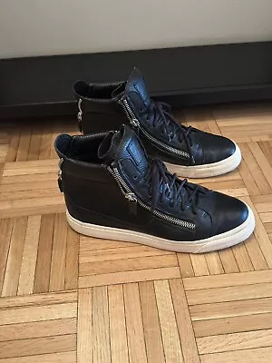 Giuseppe Zanotti Black Leather High Top Sneakers EU 44/US 11 • $49.99