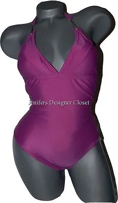 $99.99 • Buy NWT ROSA CHA S Plunging V Swimsuit Silver Chain Straps1 PC Maillot Bathing Suit