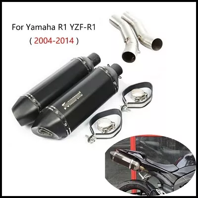 2004-2014 YZF-R1 Exhaust Pipe For Yamaha Motorcycle Slip On 51mm Mid Muffler L R • $269.99