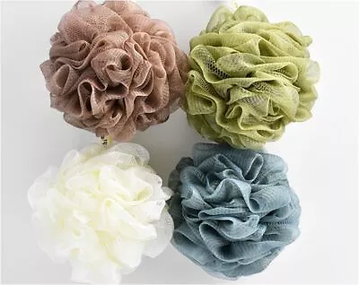 Lot Of 4 Bath Shower Sponge Mesh Ball Lufa Exfoliating Pouf Loofah Body Scrubber • $9.96