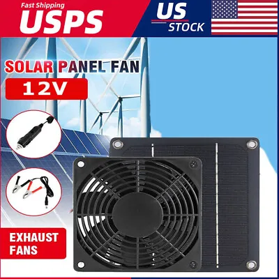 20W Solar Panel Powered Fan Mini Ventilator For Greenhouse Pet Dog Chicken House • $17.99