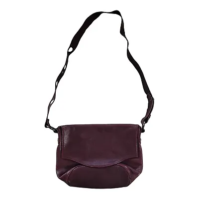 Vtg Tanner Krolle Unisex Burgundy Leather Cross Body Bag Purse  • £125.30