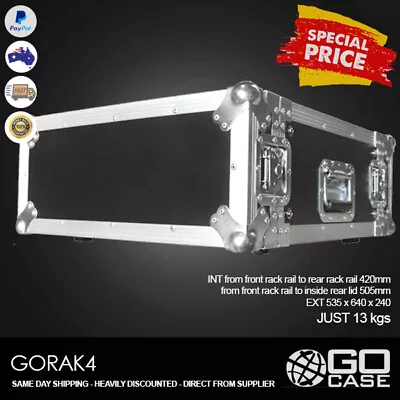 GORAK4 ATA Road Case 4U 4RU Rack Flight Case - WAS $299 • $306